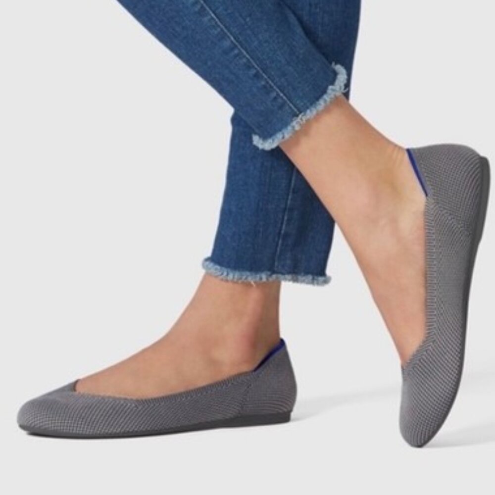 $129, ROTHY'S "The Flat" Pebble Grey Shoes - 10 (see description)